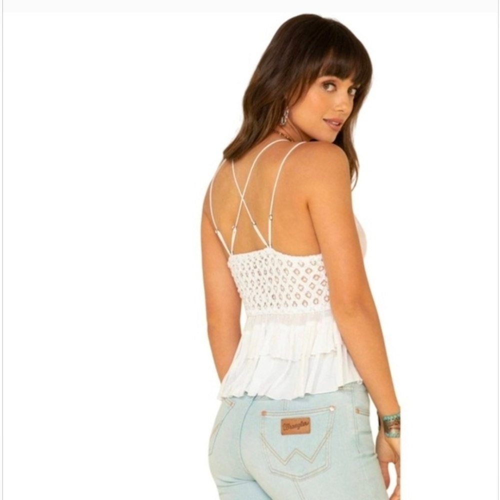 Free People Adella Cami White Lace V-Neck Sleeveless Camisole XS NWT - Picture 16 of 16